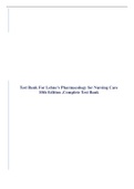 Test Bank For Lehne's Pharmacology for Nursing Care 10th Edition &comma;Complete Test Bank&lpar;CHAPTER1-110&rpar;