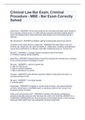 Criminal Law Bar Exam&comma; Criminal Procedure - MBE - Bar Exam Correctly Solved