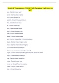 Medical Terminology-HOSA &vert; 160 Questions And Answers 2023