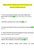HubSpot SM Certification &vert; 90 Questions with 100&percnt; Correct Answers &vert; Updated & Verified
