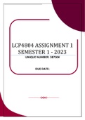 LCP4804 ASSIGNMENT 1 SEMESTER 1 - 2023 (387304)