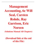 Management Accounting, 6e Will Seal, Carsten Rohde, Ray  Garrison, Eric Noreen (Solution Manaual)