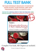 Test Bank For Rodak's Hematology 6th Edition By Jeanine Walenga, Elaine Keohane, Larry Smith 9780323530453 Chapter 1-43 Complete Guide .