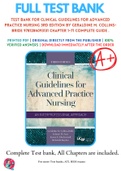 Test Bank For Clinical Guidelines for Advanced Practice Nursing 3rd Edition By Geraldine M&period; Collins-Bride 9781284093131 Chapter 1-71 Complete Guide &period;