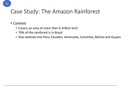 Amazon Rainforest Case study - Water and Carbon cycle