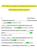 UGA History Exemption Test Questions and Answers &lpar;2022&sol;2023&rpar; &lpar;Verified Answers&rpar;