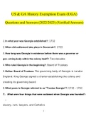 US & GA History Exemption Exam &lpar;UGA&rpar; Questions and Answers &lpar;2022&sol;2023&rpar; &lpar;Verified Answers&rpar;