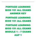 PORTAGE LEARNING BIOD 151 ALL EXAMS ANSWER KEY 2023