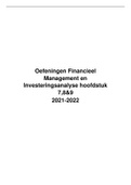 Samenvatting oefeningen hoofstuk 7 TEM 9 Financieel Management & Investeringsanalyse (006287)
