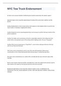 NYC Tow Truck Endorsement exam 2023 with 100&percnt; correct answers 