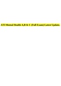ATI Mental Health A,B & C (Full Exam) Updated Latest.