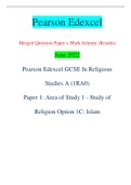 Pearson Edexcel Merged Question Paper + Mark Scheme (Results) June 2022 Pearson Edexcel GCSE In Religious Studies A (1RA0) Paper 1: Area of Study 1 - Study of Religion Option 1C: Islam