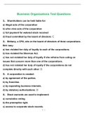 Business Organizations Test Questions and Answers 2022