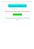 Pearson Edexcel Merged Question Paper + Mark Scheme (Results) Summer 2022 Pearson Edexcel GCSE In Biology (1SC0) Paper 1BF