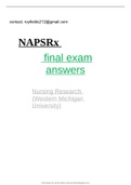 NAPSRx  final exam answers  Nursing Research  (Western Michigan University)