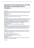 Katzung Pharmacology Review 10e 100 Questions and Answers Exam 2 Complete