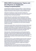 WGU D053-Contemporary Topics and the Influence on Healthcare Today&lpar;Completed&rpar;2023