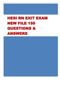 HESI RN EXIT EXAM  2023 NEW FILE 150  QUESTIONS &  ANSWERS UPDATED