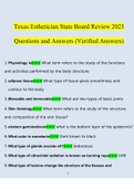 Texas Esthetician State Board Review 2023 Questions and Answers (Verified Answers)