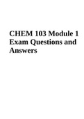 CHEM 103 Module 1 Exam Questions and Answers