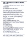 CEC Certification Exam With Complete Solutions&period;