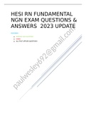 HESI RN FUNDAMENTAL NGN EXAM QUESTIONS & ANSWERS  2023 UPDATE