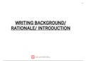 Writing Background of research/ Rationale  and introduction 