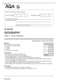 A-level GEOGRAPHY Paper 2	Human Geography