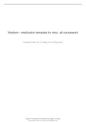 Warfarin - medication template for misc&period; ati coursework