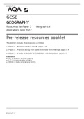 GEOGRAPHY Resources for Paper 3&Tab;Geographical Applications June 2022