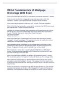 RECA Fundamentals of Mortgage Brokerage 2023 Exam 
