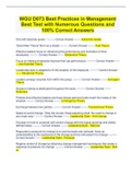 WGU D073 Best Practices in Management Best Test with Numerous Questions and  100&percnt; Correct Answers