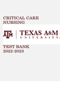 NURS Critical Care Nursing Test Bank 2022-2023
