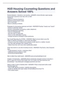 HUD Housing Counseling Questions and Answers Solved 100&percnt;