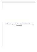 Test Bank Complete For Maternity And Pediatric Nursing 3rd Edition