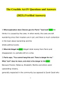 The Crucible Act IV Questions and Answers 2023 &lpar;Verified Answers&rpar;