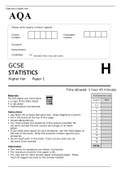 AQA GCSE STATISTICS Higher tier Paper 1 and 2 June 2022 Question Paper and Final Mark Scheme Bundle