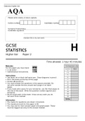 AQA GCSE STATISTICS Higher tier Paper 2 June 2022 Question Paper and Final Mark Scheme Bundle