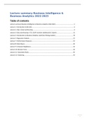 Samenvatting  Business Intelligence & Business Analytics (320092)