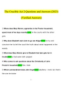The Crucible Act 2 Questions and Answers (2023) (Verified Answers)