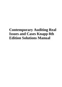 Contemporary Auditing Real Issues and Cases Knapp 8th Edition Solutions Manual