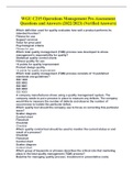 WGU C215 Operations Management Pre-Assessment Questions and Answers &lpar;2022&sol;2023&rpar; &lpar;Verified Answers&rpar;