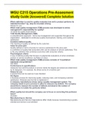 WGU C215 Operations Pre-Assesment study Guide &lpar;Answered&rpar; Complete Solution