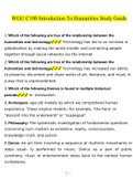WGU C100 Introduction To Humanities Study Guide Questions and Answers 2022&sol;2023 &vert; 100&percnt; Verified Answers