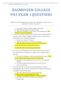 RASMUSSEN COLLEGE PN3 EXAM 1 QUESTIONS  AND ANSWERS GRADED A+