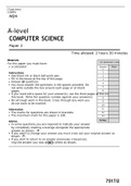 A-level COMPUTER SCIENCE Paper 2 JUNE 2022