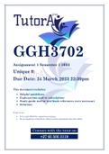 GGH3702 Assignment 1 (ESSAY) Semester 1 2023
