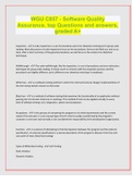 WGU C857 - Software Quality Assurance&comma; top Questions and answers&comma; graded A&plus;