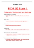 Latest 2023 - 2024 | BIOS 242 Exam 1  Fundamentals of Microbiology with Lab - Chamberlain | Passed | A+ Rated Guide | New Full Exam Actual