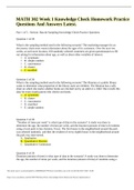 MATH 302 Week 1 Knowledge Check Homework Practice Questions And Answers Latest.